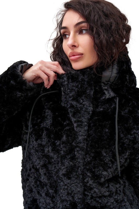 Подовжений пуховик «Скай» чорний д.в. утеплене