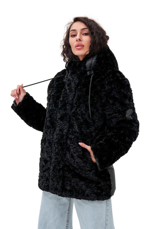 Подовжений пуховик «Скай» чорний д.в. утеплене