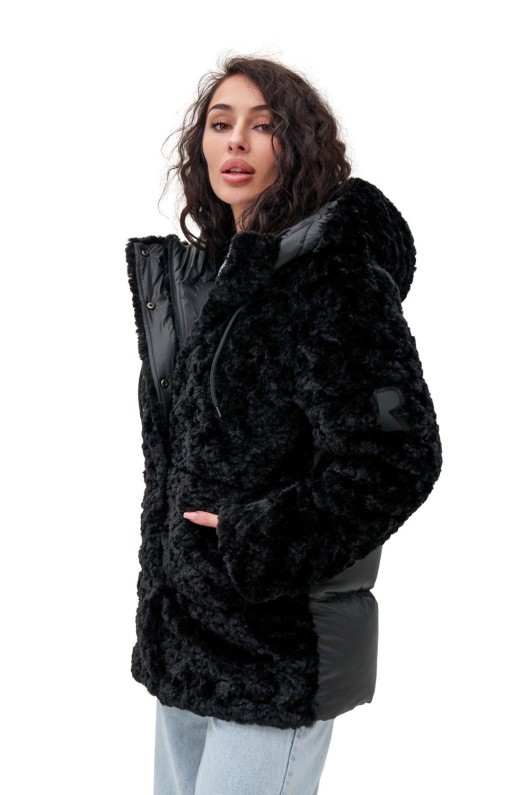 Подовжений пуховик «Скай» чорний д.в. утеплене