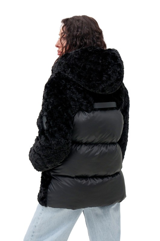 Подовжений пуховик «Скай» чорний д.в. утеплене