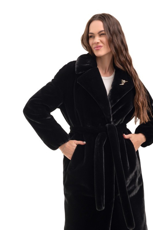 Шуба Емілія чорний утеплене