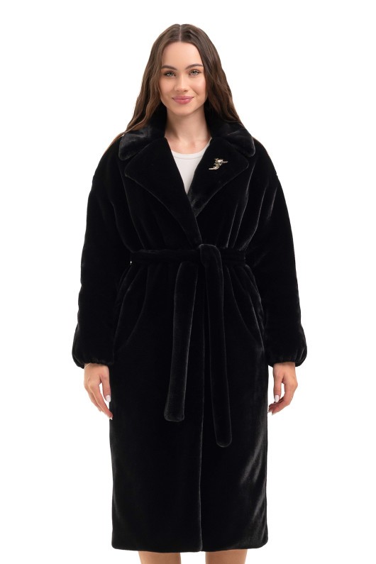 Шуба Емілія чорний утеплене