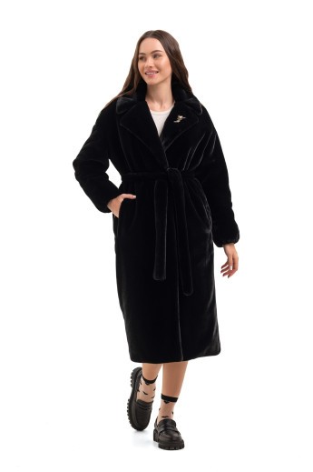 Шуба Емілія чорний утеплене