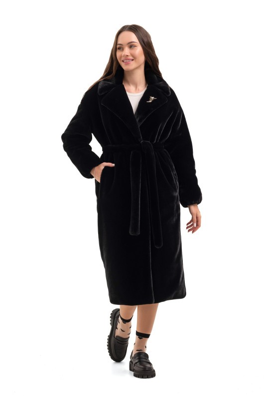 Шуба Емілія чорний утеплене