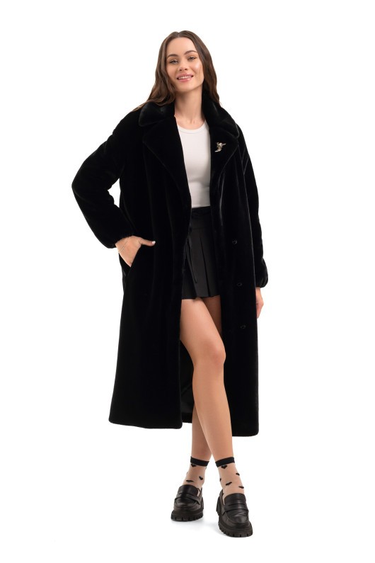 Шуба Емілія чорний утеплене