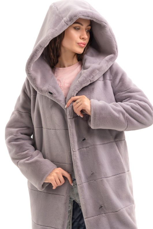 Шуба Опра сірий утеплене