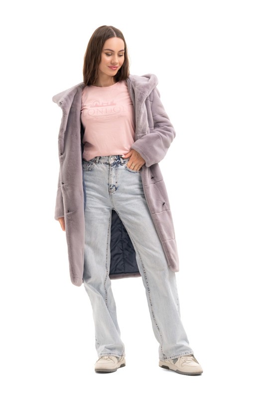 Шуба Опра сірий утеплене