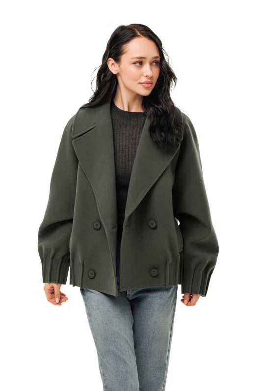 Пальто Августа оливковий