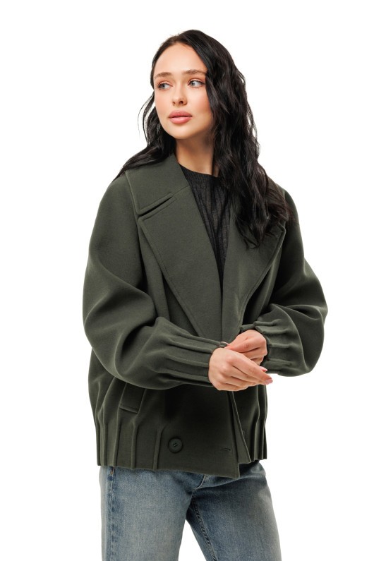 Пальто Августа оливковий