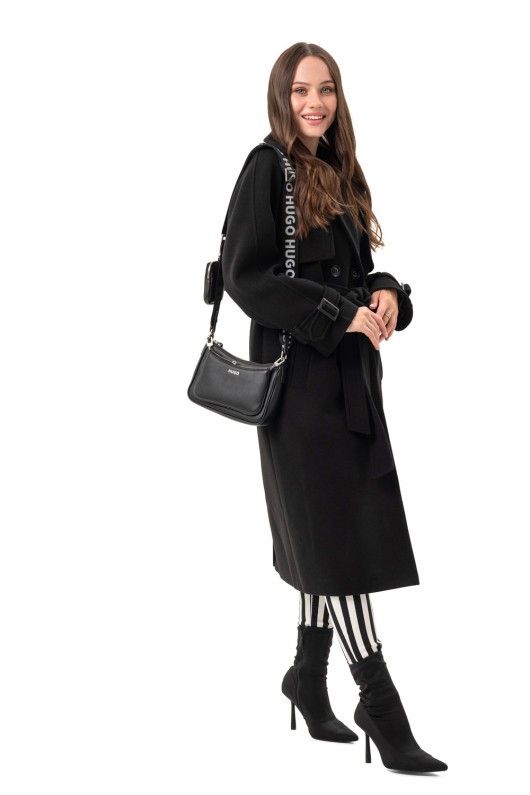 Двобортне пальто-міді «Рамі» чорне