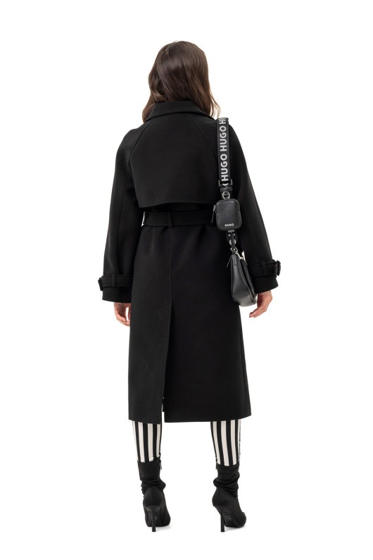 Двобортне пальто-міді «Рамі» чорне