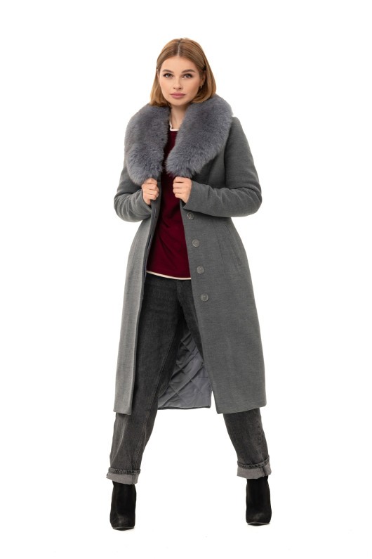 Пальто Айріс сірий утеплене
