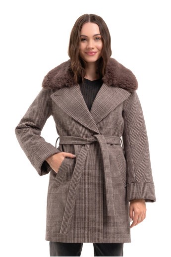 Пальто Мілі коричневий утеплене
