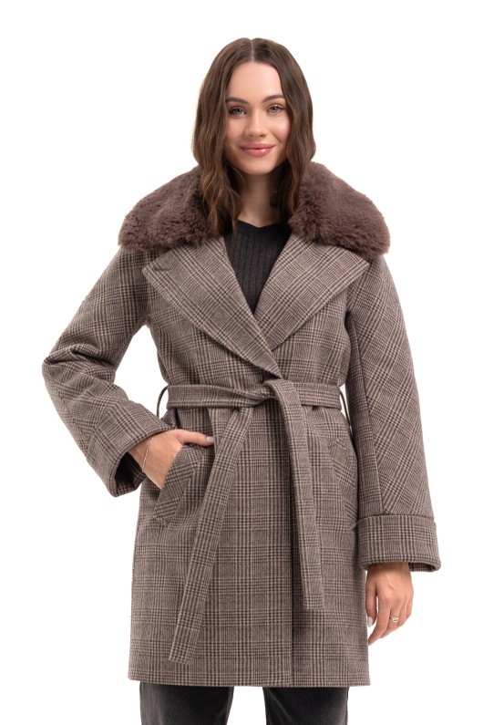 Пальто Мілі коричневий утеплене