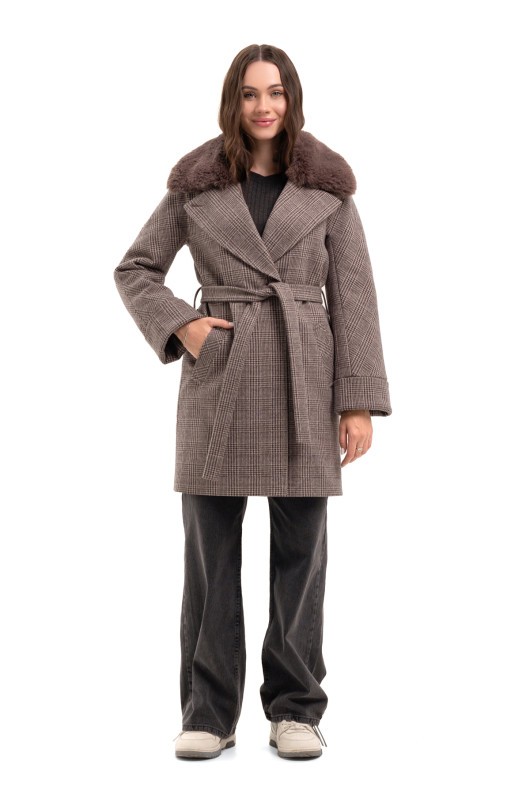 Пальто Мілі коричневий утеплене