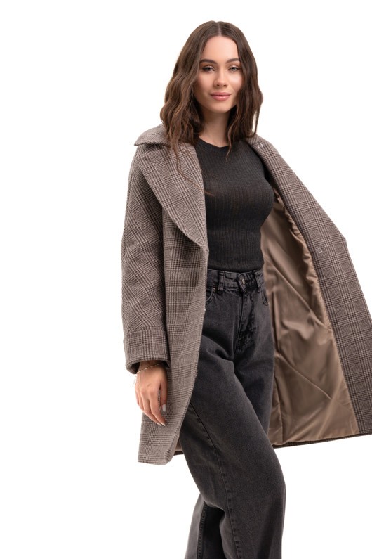 Пальто Мілі коричневий утеплене