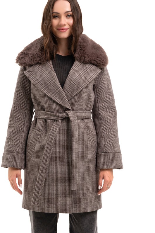 Пальто Мілі коричневий утеплене