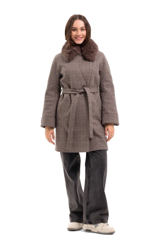 Пальто Мілі коричневий утеплене