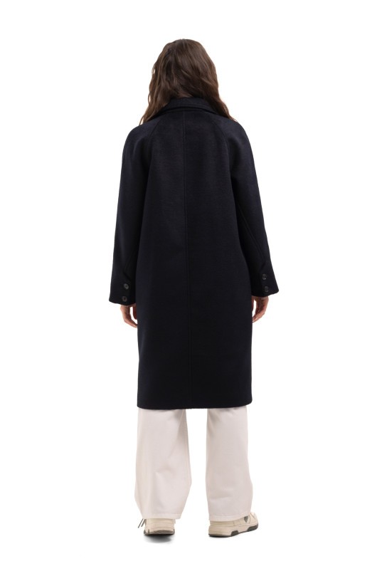 Утеплене оверсайз пальто «Олівер» темно-синій утеплене