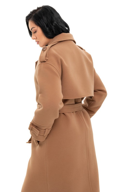 Довге пальто із кашеміру «Касандра» кемел утеплене