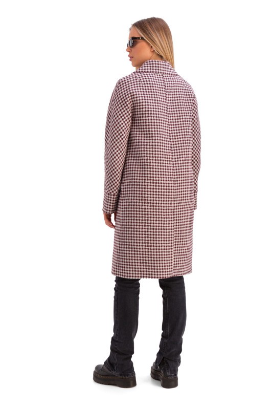 Пальто Келі лапка бордо н