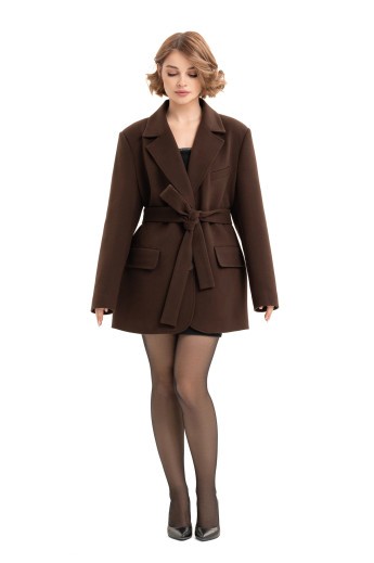 Пальто-піджак із кашеміру «Лав» шоколадне