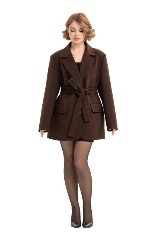 Пальто-піджак із кашеміру «Лав» шоколадне