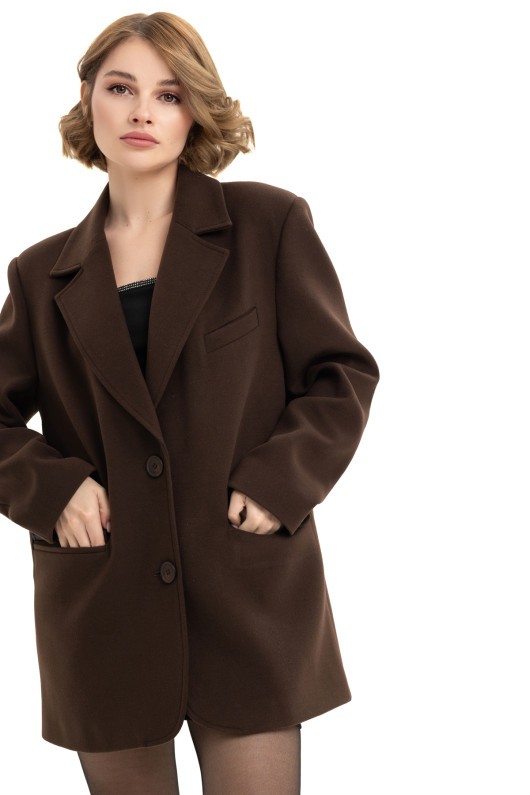 Пальто-піджак із кашеміру «Лав» шоколадне