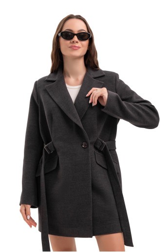 Коротке кашемірове пальто «Ніколет» графіт