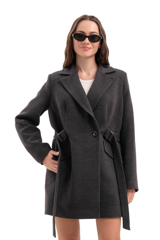 Коротке кашемірове пальто «Ніколет» графіт