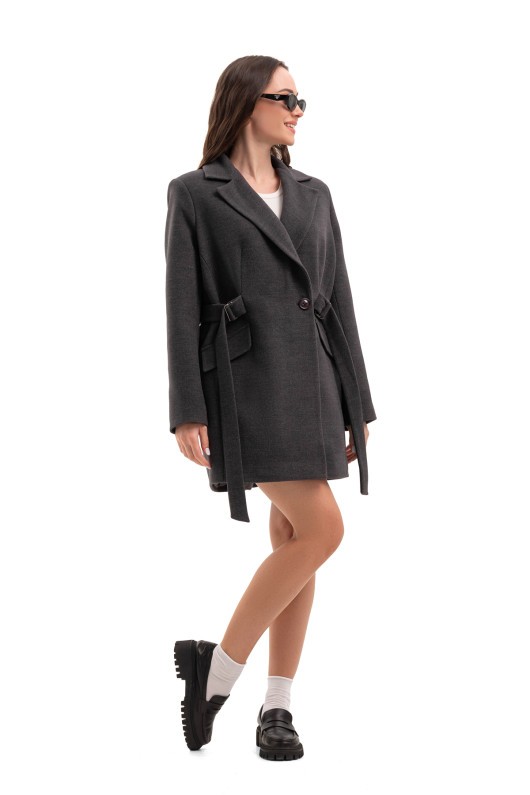 Коротке кашемірове пальто «Ніколет» графіт