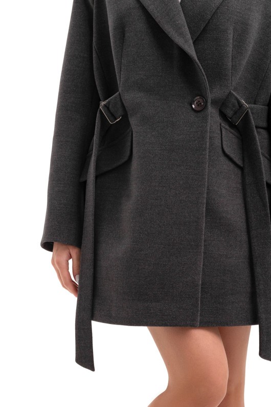 Коротке кашемірове пальто «Ніколет» графіт