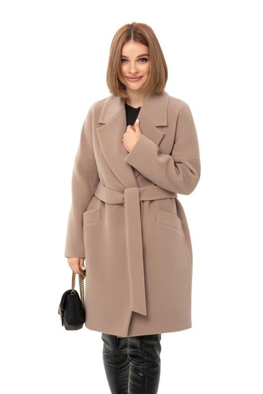 Універсальне пальто із кашеміру «Макс» бежеве утеплене