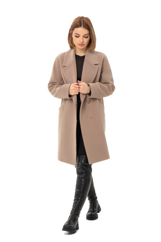 Універсальне пальто із кашеміру «Макс» бежеве утеплене
