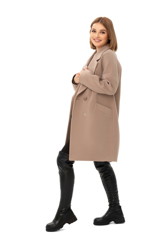 Універсальне пальто із кашеміру «Макс» бежеве утеплене