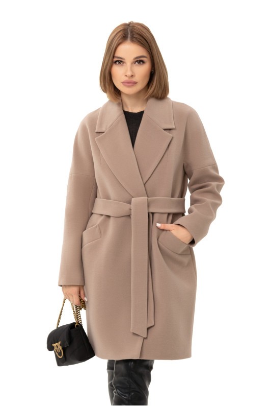 Універсальне пальто із кашеміру «Макс» бежеве утеплене