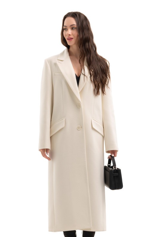 Довге пальто зі шліцею «Місті» молоко