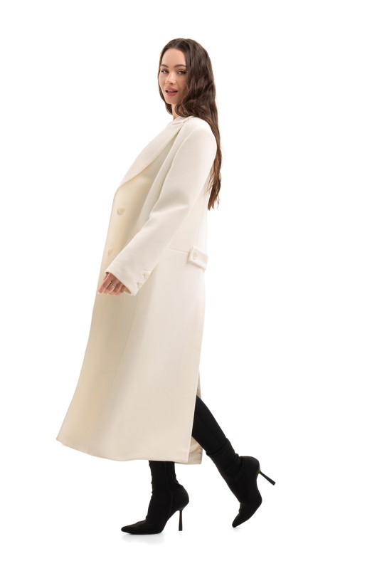 Довге пальто зі шліцею «Місті» молоко