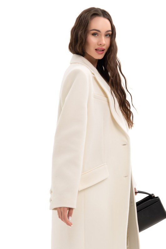 Довге пальто зі шліцею «Місті» молоко