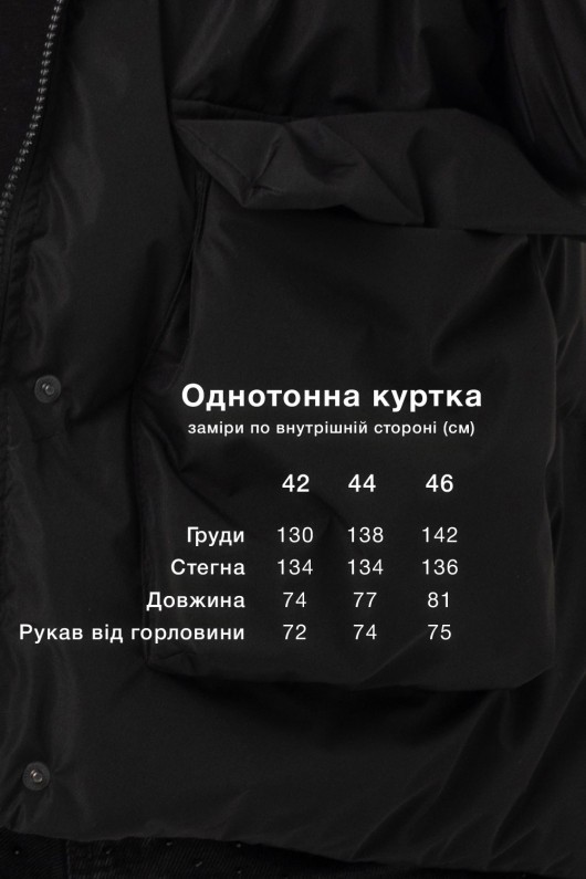 Однотонна зимова куртка з капюшоном «Айлі» чорний утеплене