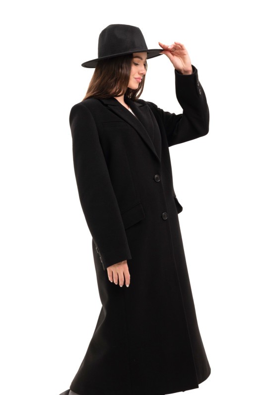 Довге пальто зі шліцею «Місті» чорний