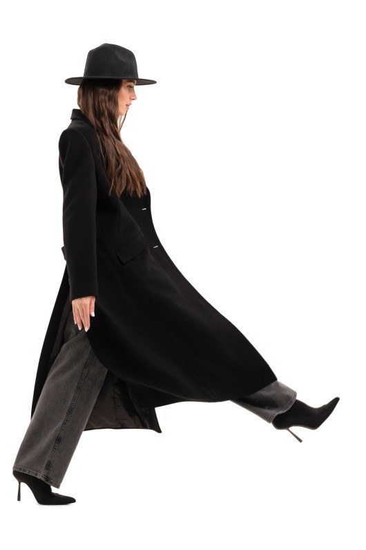 Довге пальто зі шліцею «Місті» чорний