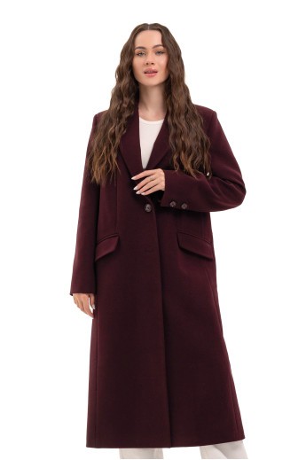 Довге пальто зі шліцею «Місті» бургунді