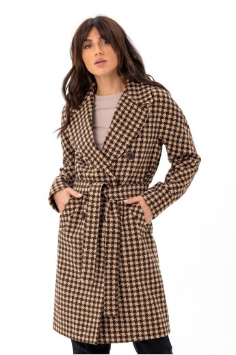 Пальто Келі коричневі зірки