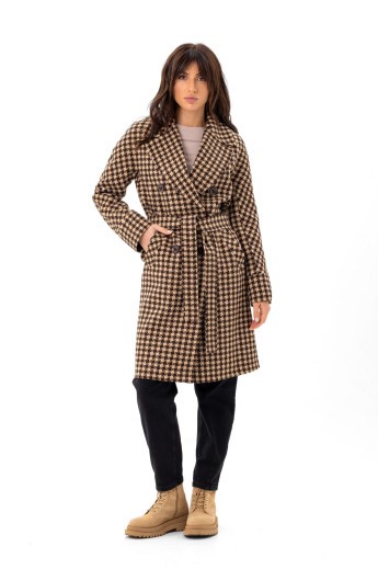 Пальто Келі коричневі зірки