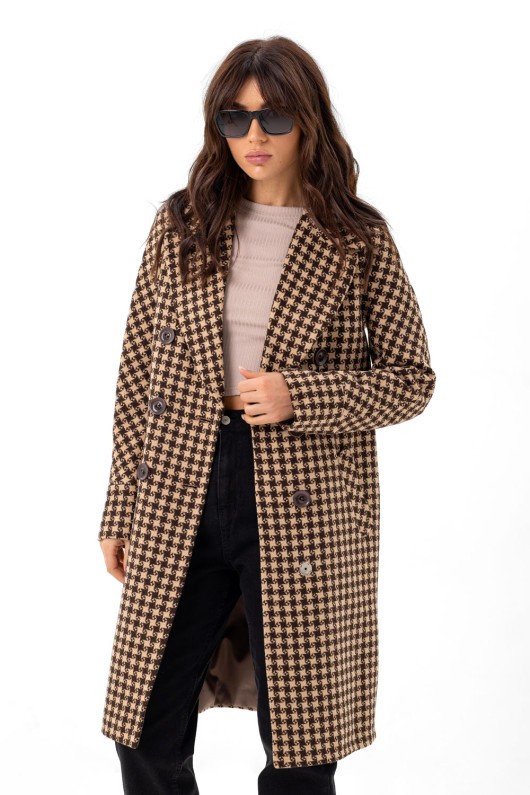 Пальто Келі коричневі зірки