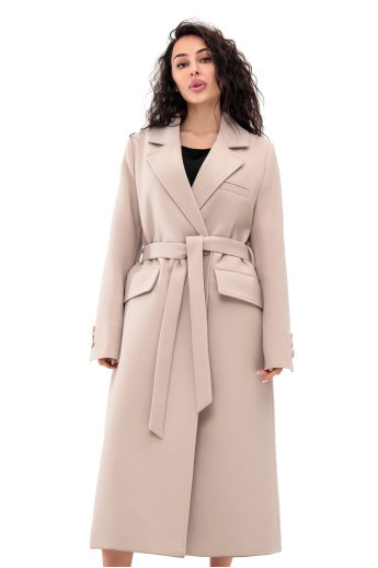 Пальто максі із кашеміру «Наті» бежеве