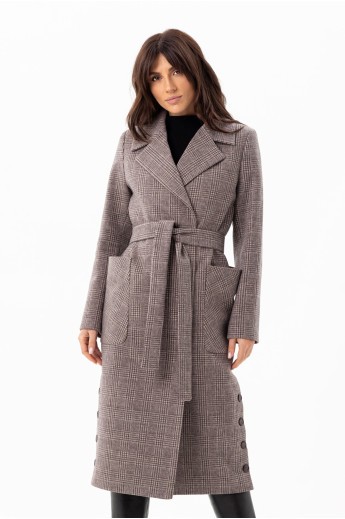 Пальто Асті коричневий утеплене