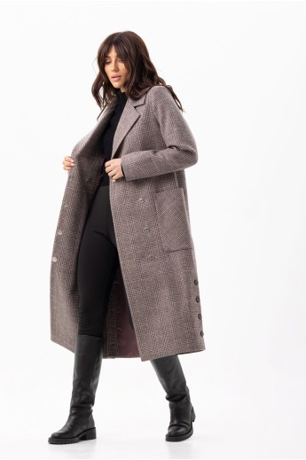 Пальто Асті коричневий утеплене