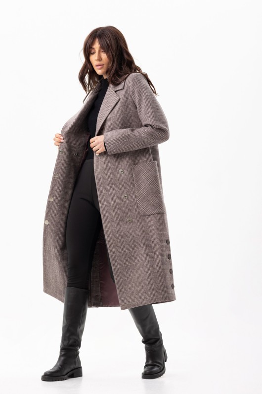 Пальто Асті коричневий утеплене